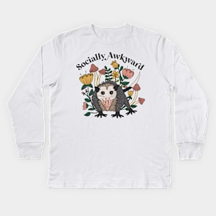 Socially Awkward Possum Kids Long Sleeve T-Shirt